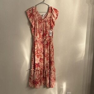 Liz Claiborne Pink and Red Floral Dress